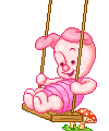 Piglet on swing